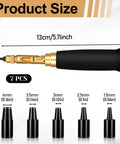 Adjustable Belt Hole Punch Tool With Wooden Handle Dope Precision Built Automatic Screw Puncher Leather Belt Punch Kit Includes 6 Interchangeable Tips From 1.5mm To 4mm For Belts Watch Bands And Handbags with black handle and gold accents