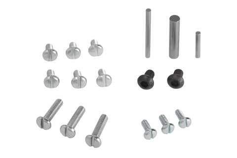 Assorted pivot pins and mounting hardware for Circle Cutter Router Jig For Precise Circle Cuts From Seven To Fifty Two And Three Quarters Inches