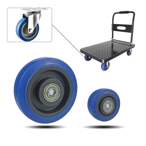 4 Pack Heavy Duty Furniture Casters Swivel Wheels For Industrial Equipment And Carts Rubber Roller Casters 3 Inch To 5 Inch