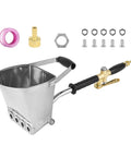 Pro Grade 4 Hole Cement Spray Gun Pneumatic Mortar Sprayer With Roomy Mixing Bucket and heavy duty nozzle for smooth application.