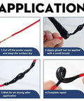 Application steps of Liquid Electrical Tape For Wires And Cables 2 Pack 50ml Each Black Waterproof Dielectric Sealant.