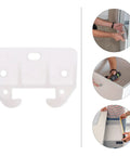 White Plastic Drawer Track Guides and Slides Replacement Kit 10 Pcs Easy Install shown with installation steps