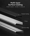 Multi-layer view of Matte Black Cabinet Handles 10 Pack 6 Inch Long Finger Pulls 96mm Center To Center Modern Kitchen Bathroom Hardware.