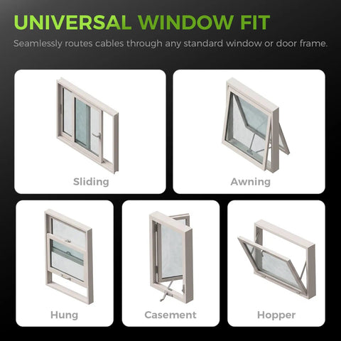Universal Window Fit for Ultra-Thin Flat Ethernet Cable No Drill RJ45 Extension Cord through door and window frames.