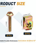 M4 Body Bolts And U Nuts Kit For Bumper And Fender Liner Replacement Manganese Steel U Retainer Fasteners 20 Piece Set For Easy No Fuss Car Body Fastening On Most Cars Durable Automotive Hardware. Product size diagram: M4 bolt 25mm, U-nut 17.8mm, 12.5mm wide
