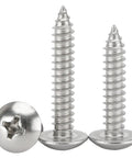 M5 304 Stainless Steel Phillips Pan Head Self Tapping Wood Screws 14mm Pack Of 10 close-up