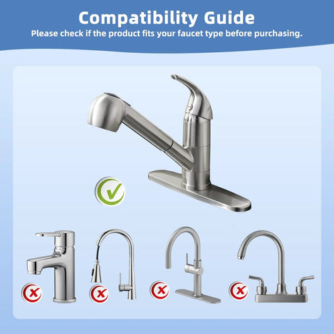 Compatibility guide for Pull Out Sink Sprayer Head Replacement With Two Spray Modes For Kitchen Faucets Fits G One Half Inch.