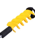8 Inch Ice Auger Drill Bit With Carbide Cutter 28 Inch Nylon Spiral Post Hole Digger Attachment shown in yellow nylon with guard.