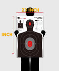 Silhouette Target Pack 23x35 Inch Paper Targets For Indoor Outdoor Range Practice with head and torso zones for shooting drills.
