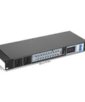 Hella Reliable 10 Outlet Power Sequencer Conditioner With 2000 Watt Surge Protection For Pro Audio Studios And Home Theater Digital Voltmeter Display Plus Quick Charge USB Ports Built Tough To Eliminate Gear Killers front view with LCD display and USB ports