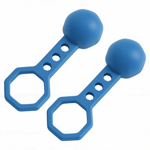 Glomora 2 Pcs Magnetic Stud Finder Handheld Portable Wall Stud Finder Metal Detector for Hanging Frame Mirror TV (Blue) in bright blue color with round top