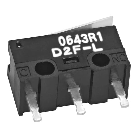 Close-up of Three Pin Basic Limit Switch Pack Of Four SPDT Hinge Lever Subminiature 1.47N Actuator 3A 125V PCB Mount IP54 Rugged Industrial Control Switch