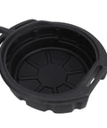 Heavy Duty 10L Oil Drain Pan With Big Capacity Black PP Plastic For Car Lube Job, heavy walled design with handles for easy use.