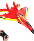 Red and yellow Ready To Fly Foam RC Airplane For Kids And Adults, No Assembly Required, 2 Channel Gyro RC Plane in flight