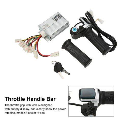 36V 1000W Ebike Controller Kit With Locking Battery Display And Twist Throttle Grip Ready To Roll Brushed Motor Speed Controller Replacement for e-trikes