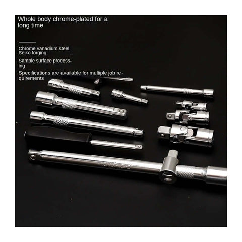 Top Shelf 172 Piece Ratchet Socket Set Chrome Vanadium Steel Mechanic Hand Tool Kit With Secure Plastic Storage Case For Car Repair And Bicycle Maintenance, chrome vanadium sockets and ratchet wrenches.