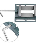 Built Tough Six Inch Drill Press Vise Heavy Duty Industrial Workholding Fixture With No Nonsense Clamping Power And Wide Jaw Design For Serious Shop Tasks with threaded handle.