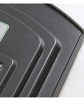 Close-up of JUDYSSY Courtyard Light Solar Lights Outdoor 350W with control buttons and sleek grey design.