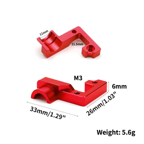Ultra Lightweight Aluminum Gear Cover For One Tenth Scale RC Car TT02 Open Gearbox Shield with dimensions and weight