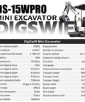 One Point Two Ton Mini Excavator With Nine Attachments For DIY Yard Landscaping 13.5HP Briggs And Stratton Gas Engine specs