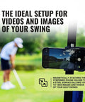 Magnetic Golf Cart Phone Holder With US Patented Dual Neodymium N52 Magnets Keeps Your iPhone And Samsung Secure On Rough Rides Ultra Slim Mount capturing golf swing image