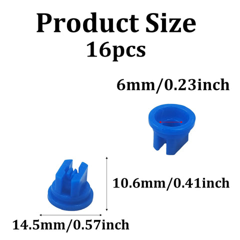 16 Pack Flat Fan Spray Nozzle Tips Set 0.3mm Aperture For Backpack Sprayers 110 Degree Plastic Spray Tips For Greenhouse Garden And Weeding