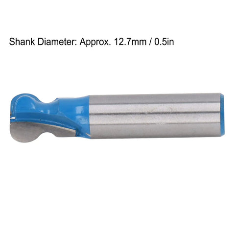 Top Grade Tungsten Steel Woodworking Router Bit for Quick Edge Trimming And Mortising Jobs With Durable 1/2 Inch Shank, 12.7mm shank, blue-coated tip.