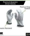 Premium Grain Goatskin Driver Gloves Built For Tough Jobs With Killer Tactile Feel Abrasion Resistant Flexible Shirred Elastic Back Keystone Thumb Unlined Light Gray 12 Pack Small Size For Precise Comfortable Grip