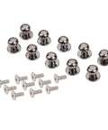 10 Pack Mini Drawer Knobs Zinc Alloy Black 0.39x0.43 Inches Durable Small Cabinet Pulls with screws displayed