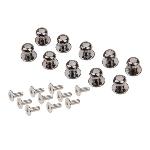 10 Pack Mini Drawer Knobs Zinc Alloy Black 0.39x0.43 Inches Durable Small Cabinet Pulls with screws displayed