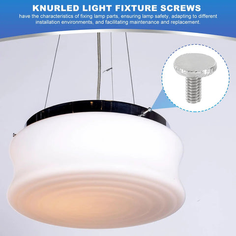 Dang Solid 50 Pack Knurled Thumb Screws With Smooth Nickel Coating And Trusty 832 Threads for light fixture installation.