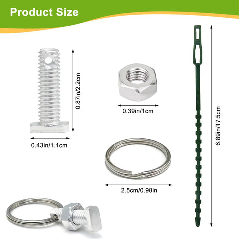 15 Pack Greenhouse Bolts And Rings With Aluminium Cropped Head Bolts And Nuts, Includes Plant Ties And Plant Hangers For Quick Fix Anchors In Channels, Best Spares Kit For New Installations And Repairs On Greenhouse Glazing Grooves 6.5mm To 10.5mm