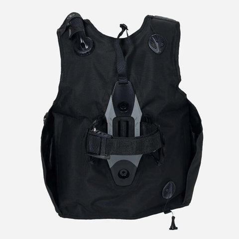 Men's Pro HD Dive BCD With SureLock II Weight Release System, audible weight pouch insertion, black rugged design