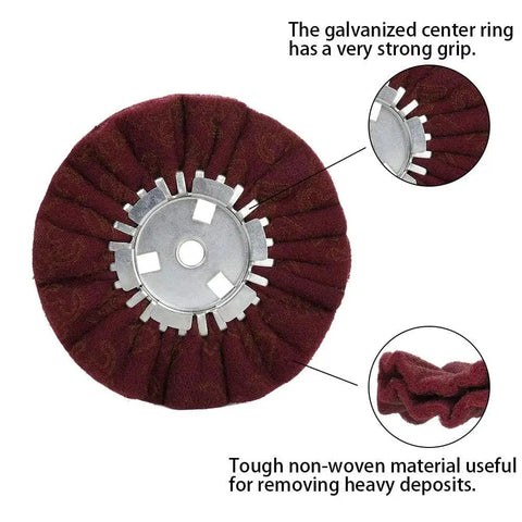 8 Inch Nonwoven Airway Satin Buffing Wheel Set For Angle Grinder 5 Eighths Arbor Hole 4 Pack For Polishing Aluminum And Stainless Steel