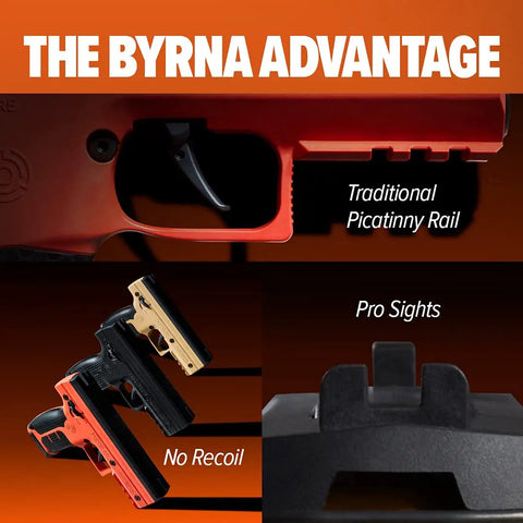 Image showcasing Top Shelf Non Lethal Kinetic Launcher Setup For Real Talk Home Defense And Street Smart Personal Protection With Sticky Honeycomb Grip Fast Aim Optics Orange Design Proudly Made In Usa.
