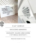Do Not Flush Rules Bathroom Sign Three And A Half By Five Inch With Adhesive Backing Ready To Stick Premium Glass Like Finish Durable Sign