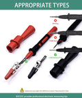 Insulated Alligator Clips For Multimeter With 2mm Probe Tips And Flexible Boots, Nickel Plated Safety Clips, Push In 2mm Plug