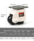 Hardcore Heavy Duty Furniture Casters With Level Adjustment, Retractable Aluminum Plates Roll Smooth On Hardwood Or Tile, Carry 550 Pounds Each No Sweat, Totally Built Different, Solid 2 Pack, 50mm wheel with adjustable height.