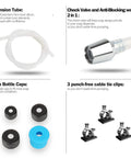 Components of Under Counter Kitchen Sink Soap Dispenser Extension Tube Kit 47 Inch Upgrade With Metal Check Valve Long Hose