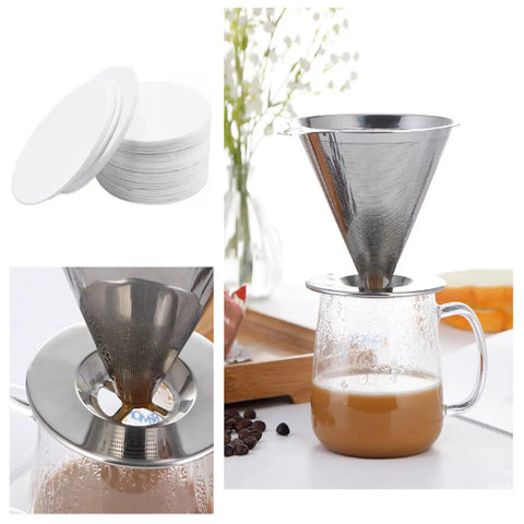 500 Count Round Disposable Coffee Filters Paper Micro Filters For Aeropress Brew Replacement Tea And Coffee Filter Papers White Odorless Strong Embossed Texture