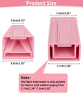 2 Pack Upgraded Bias Tape Makers Fabric Tube Maker for DIY Rugs and Binding Tape in Quilting, pink tool size diagram