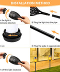Installation steps for Solar Torch Lights With Flickering Flame 16 Pack 12 LED Outdoor Landscape Lighting Tiki Torches