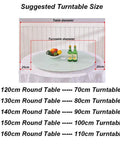 Rotating Glass Turntable Tray With Marble Pattern Lazy Susan For Dining Table 70 To 120 Cm Tempered Glass Serving Plate on round table