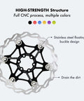Floating Bike Brake Disc Rotor For MTB Road BMX 160mm with six bolts, stainless steel outer, 7075 aluminum inner, CNC milled