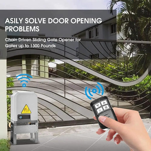 Beefy 280W AC Gate Opener With 4 Remotes For Heavy Duty Sliding Driveway Gates Up To 1400 Lbs And 20 Ft in action