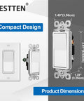 Single Pole Decorator Wall Switch With Wallplate No Frills 50 Pack 15A 120 277V On Off Rocker Paddle Interrupter UL Listed White Modern Decor
