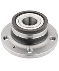 Rear Wheel Hub Bearing Assembly Replacement For Volkswagen Passat 2006 2010 2012 2022 CC 2009 2010 And Tiguan 2009 2016 FWD Premium Quality Replacement Part With Sealed Bearing For Smooth Quiet Operation And Easy Bolt On Install, front view showing bolt holes and sealed bearing design.