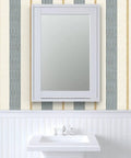 Premium Traditional Wallpaper With A Subtle Linen Texture Built Tough For Busy Households Straight Up Smooth Matte Finish on bathroom wall.