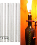 12 Pack Fiberglass Replacement Wicks For Tiki Torches And Wine Bottle Torches Outdoor Patio Lighting Lanterns And Oil Lamps Long Burning Odorless Trimable
