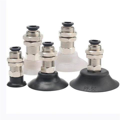 Get your hands on these industrial grade pbk-20 black pneumatic manipulator suction cups for heavy lifting, various sizes and rubber construction.